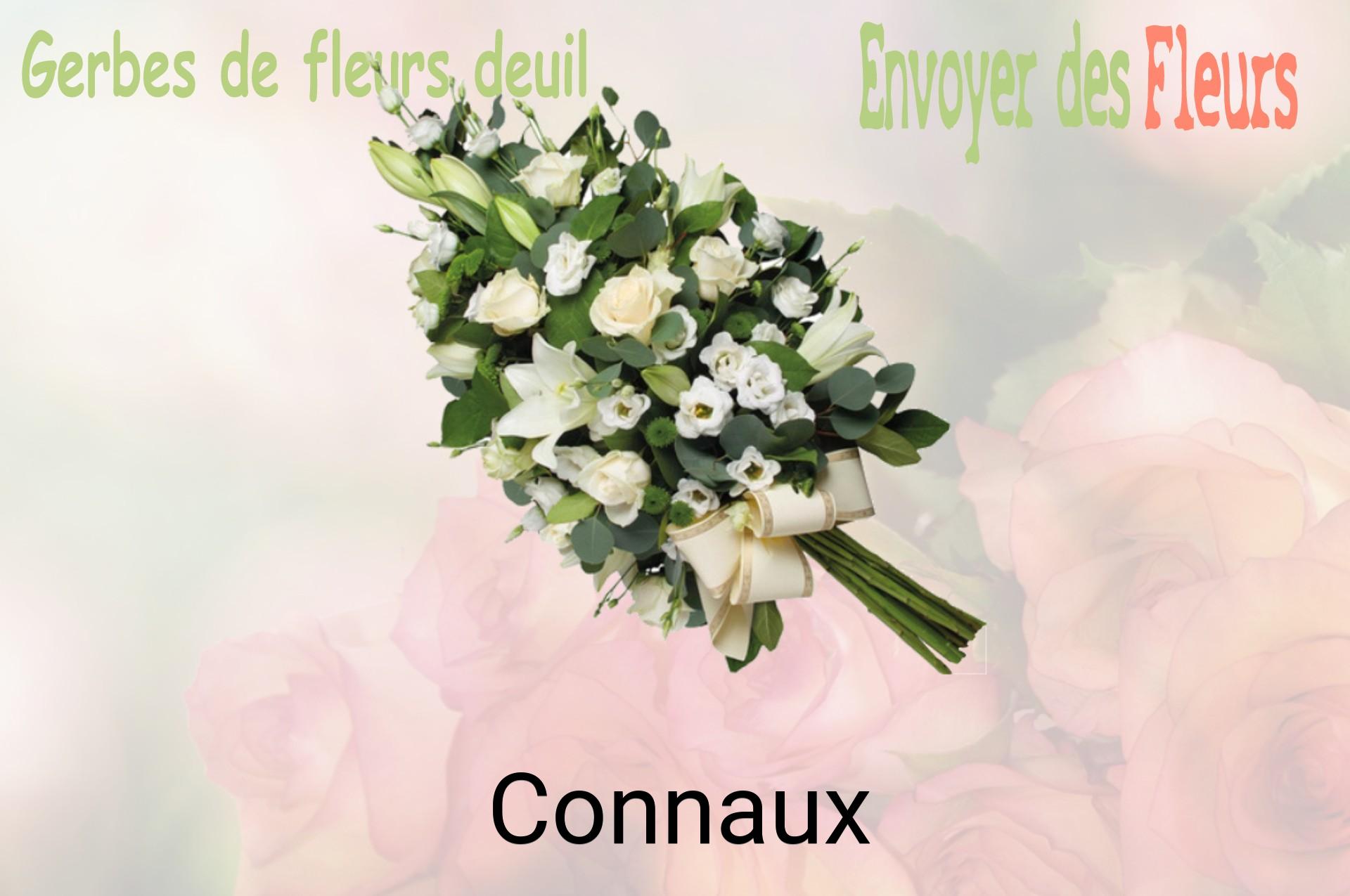 Gerbe de fleurs de deuil livrée à Connaux